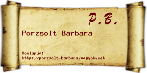 Porzsolt Barbara névjegykártya